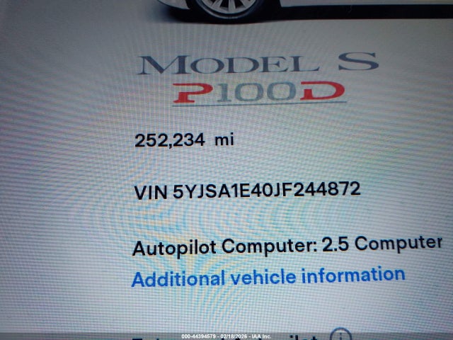 Tesla Model S 100d/75d/p100d 2018 5YJSA1E40JF244872 Image 14