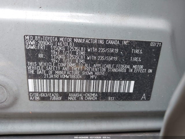 Toyota Rav4 Xle Premium 2021 2T3A1RFV0MW188304 Image 9