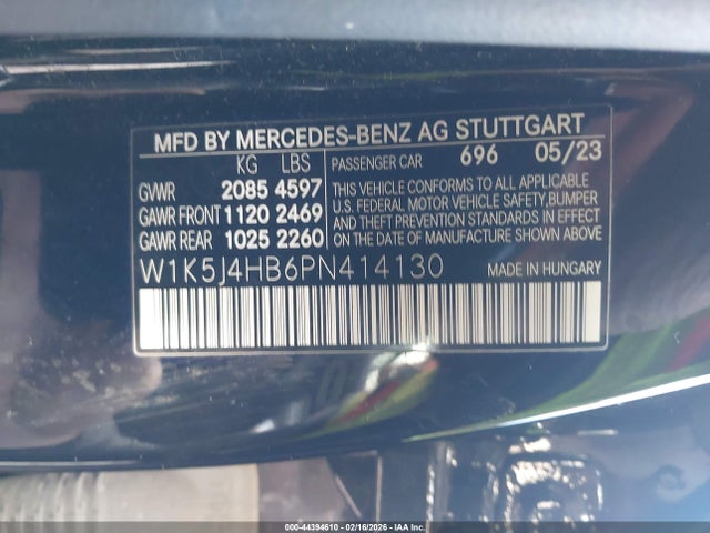 Продажа на аукционе авто 2023 Mercedes-benz Cla 250 Coupe 4matic, vin: W1K5J4HB6PN414130, номер лота: 44394610