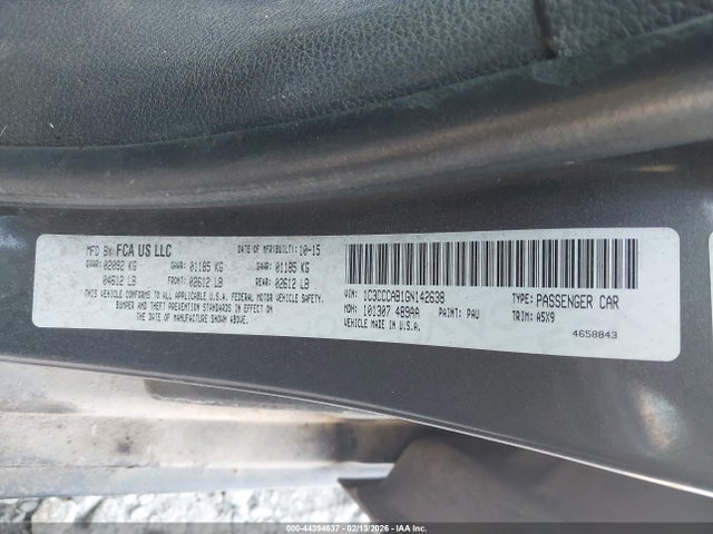 1C3CCCAB1GN142638 Chrysler 200 Limited/limited Platinum