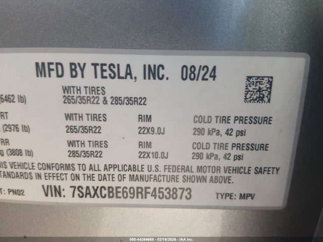 2024 TESLA MODEL X 7SAXCBE69RF453873 Photo 8