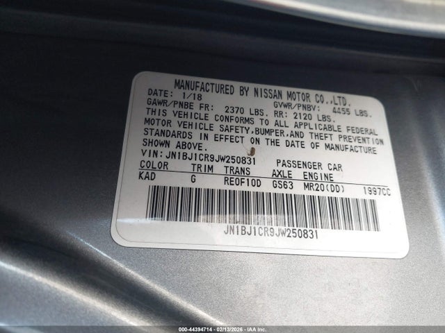 JN1BJ1CR9JW250831 Nissan Rogue Sport S