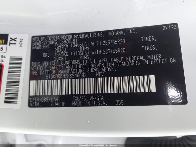 Toyota Highlander Platinum 2023 5TDKDRBH7PS516092 Image 9