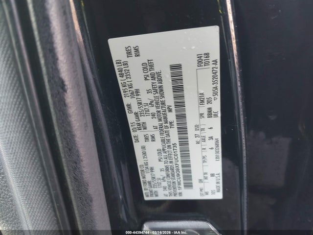 Продаж на аукціоні авто 2015 Ford Escape Se, vin: 1FMCU9G9XFUC01735, номер лоту: 44394744
