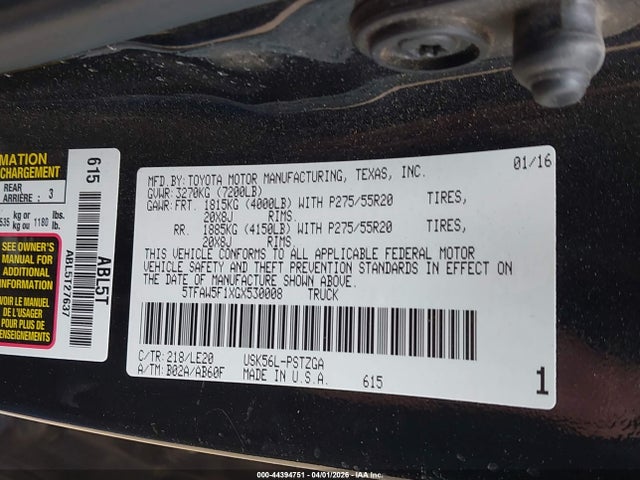 2016 TOYOTA TUNDRA 5TFAW5F1XGX530008 Photo 8