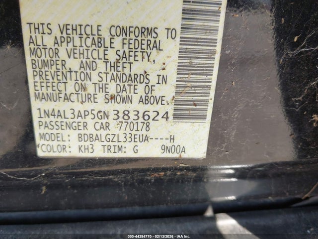 1N4AL3AP5GN383624 Nissan Altima 2.5 S
