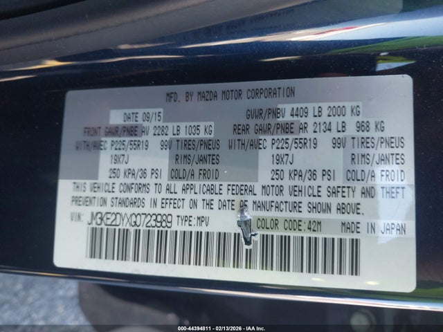 JM3KE2DYXG0723989 Mazda Cx-5 Grand Touring