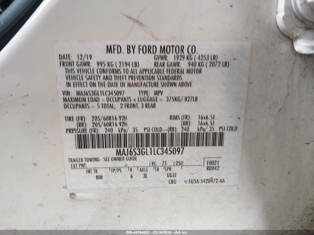 Ford Ecosport Se 2020 MAJ6S3GL1LC345097 Image 9