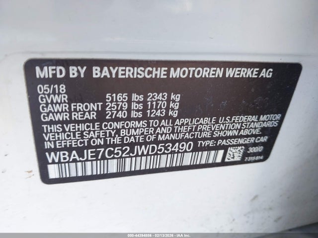 2018 BMW 540I WBAJE7C52JWD53490 Photo 8