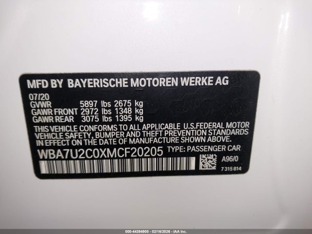 2021 BMW 750I WBA7U2C0XMCF20205 Photo 8