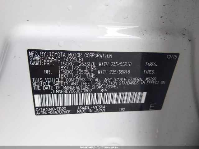 Toyota RAV4 SE 2016 JTMNFREV0GJ070809 Image 9