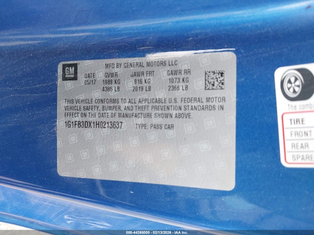 2017 CHEVROLET CAMARO 1G1FB3DX1H0213637 Photo 8