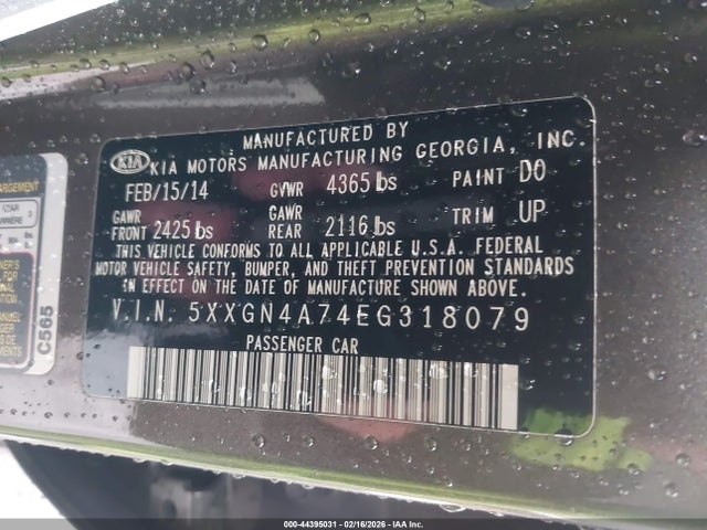 5XXGN4A74EG318079 KIA OPTIMA EX