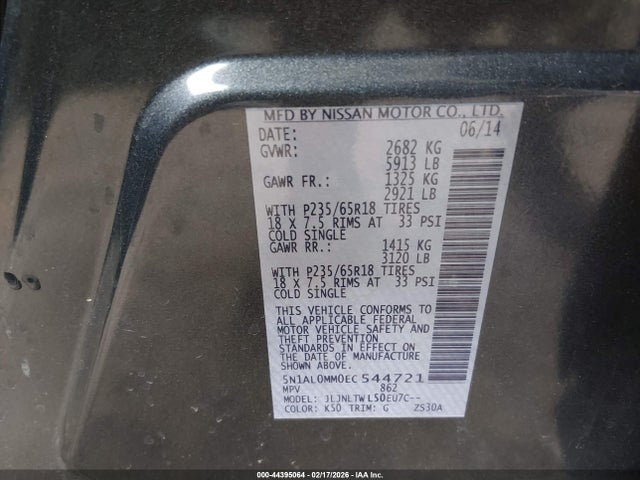 5N1AL0MM0EC544721 Infiniti QX60