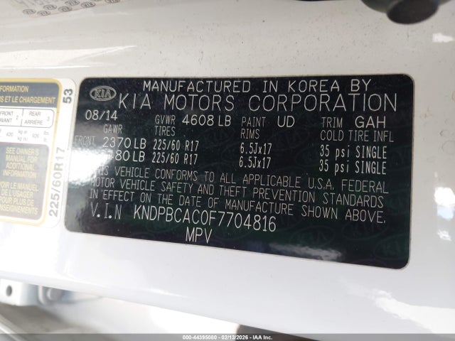 KIA Sportage Lx 2015 KNDPBCAC0F7704816 Image 9