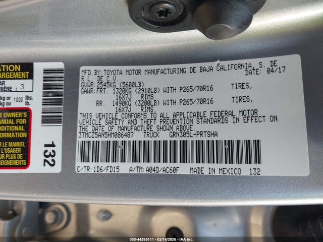 3TMCZ5AN5HM086487 Toyota Tacoma Trd Off Road