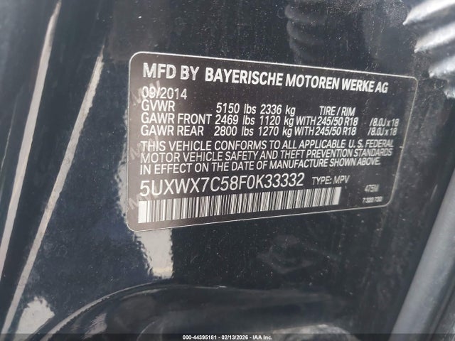 2015 BMW X3 5UXWX7C58F0K33332 Photo 8