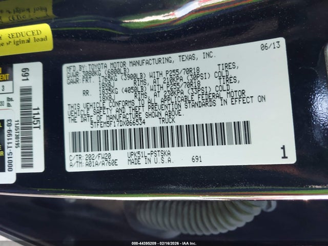 2013 TOYOTA TUNDRA 5TFEM5F17DX066534 Photo 8