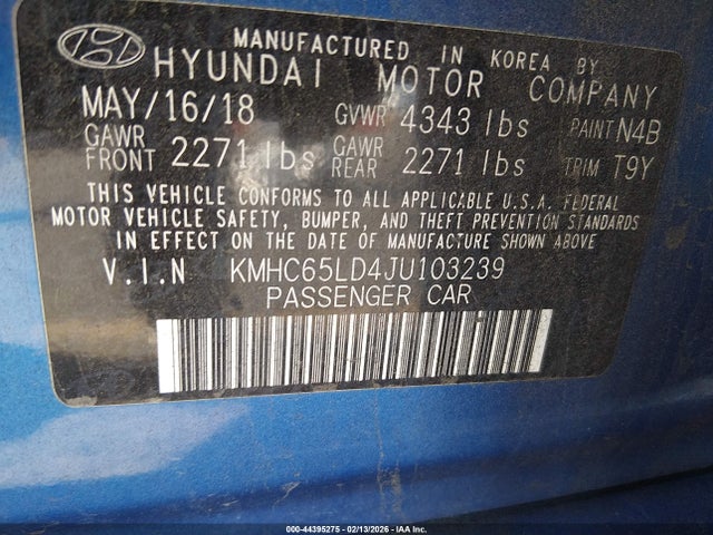 KMHC65LD4JU103239 Hyundai IONIQ PLUG-IN HYBRID