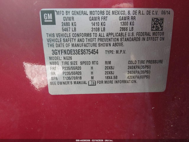 2014 CADILLAC SRX 3GYFNDE33ES675454 Photo 8