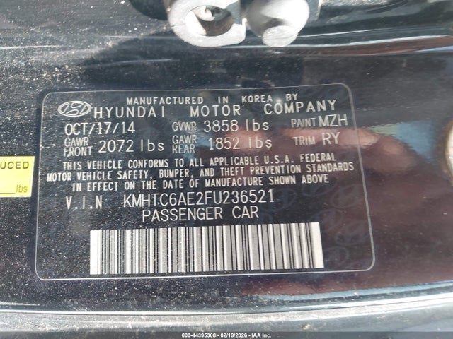 KMHTC6AE2FU236521 Hyundai Veloster Turbo