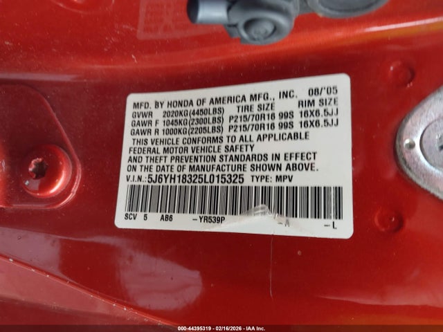 2005 HONDA ELEMENT 5J6YH18325L015325 Photo 8