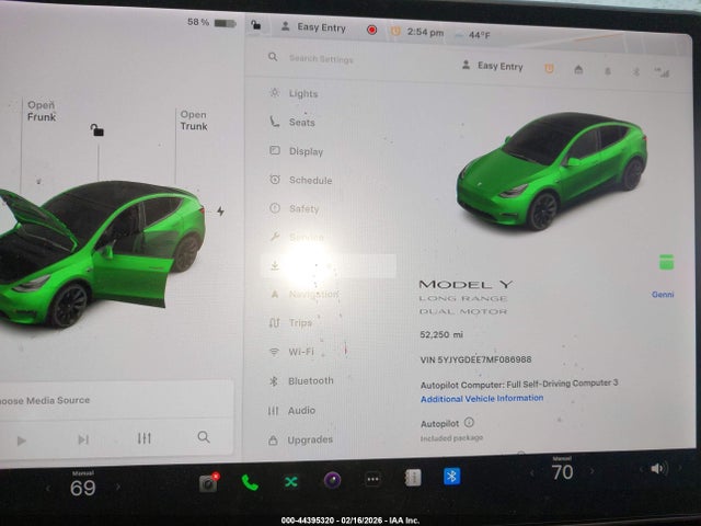 2021 TESLA MODEL Y 5YJYGDEE7MF086988 Photo 6