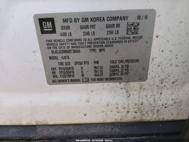 Aukcja sprzedaży 2019 Buick Encore Awd Essence, vin: KL4CJGSM6KB738454, numer aukcji: 44395325