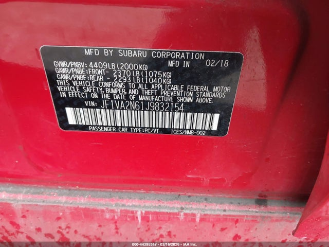 2018 SUBARU WRX STI JF1VA2N61J9832154 Photo 8