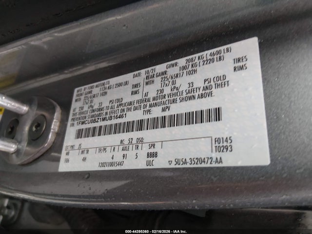 Ford Escape Se Hybrid 2021 1FMCU0BZ1MUB16461 Image 9