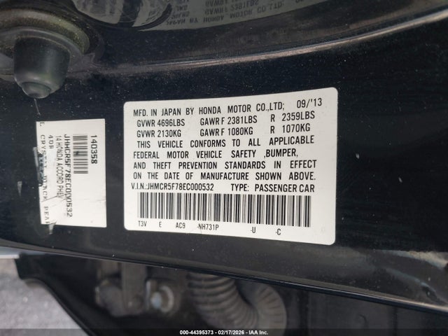 JHMCR5F78EC000532 Honda ACCORD PLUG-IN HYBRID