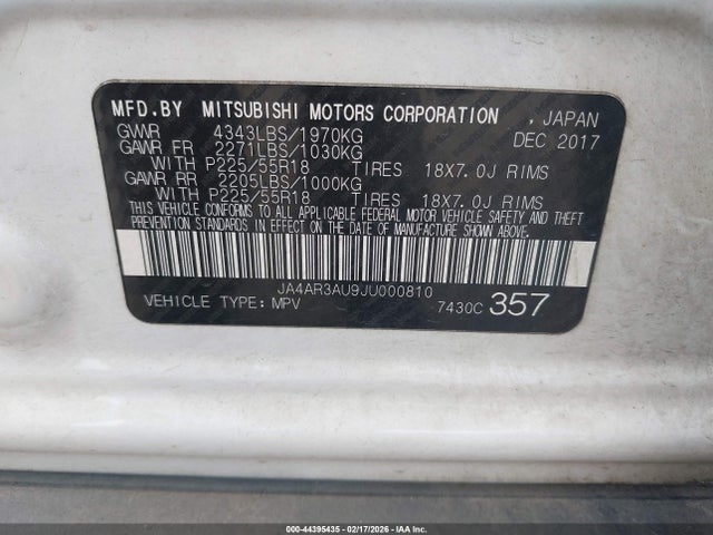 2018 MITSUBISHI OUTLANDER SPORT JA4AR3AU9JU000810 Photo 8