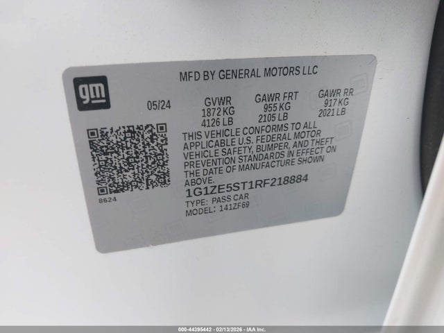 1G1ZE5ST1RF218884 Chevrolet Malibu Fwd 2lt