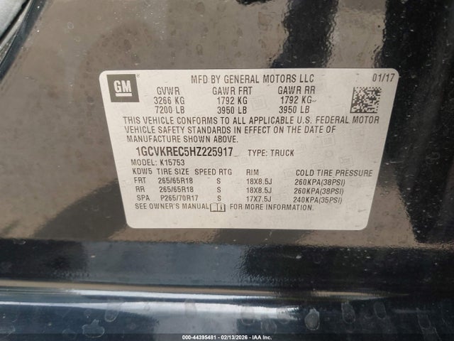 1GCVKREC5HZ225917 Chevrolet Silverado 1500 2lt