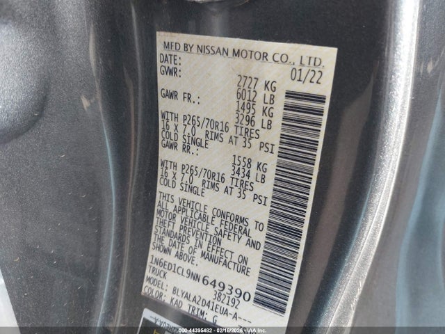 2022 NISSAN FRONTIER 1N6ED1CL9NN649390 Photo 8