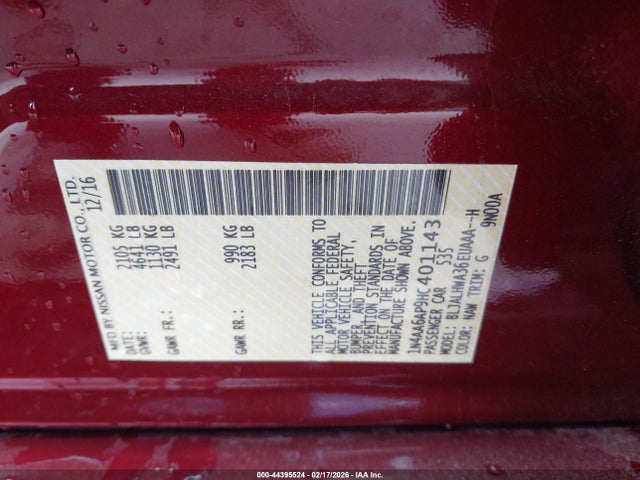 1N4AA6AP9HC401143 Nissan Maxima 3.5 Platinum