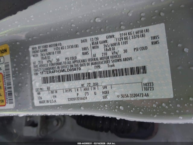 2021 FORD RANGER 1FTER4FH3MLD05870 Photo 8