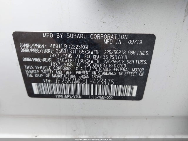 JF2SKAMC8LH423476 Subaru Forester Sport