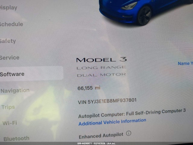 Aukcja sprzedaży 2021 Tesla Model 3 Long Range Dual Motor All-wheel Drive, vin: 5YJ3E1EB8MF937801, numer aukcji: 44395571