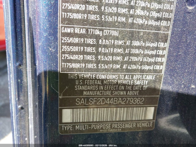2011 LAND ROVER RANGE ROVER SPORT SALSF2D44BA279362 Photo 8