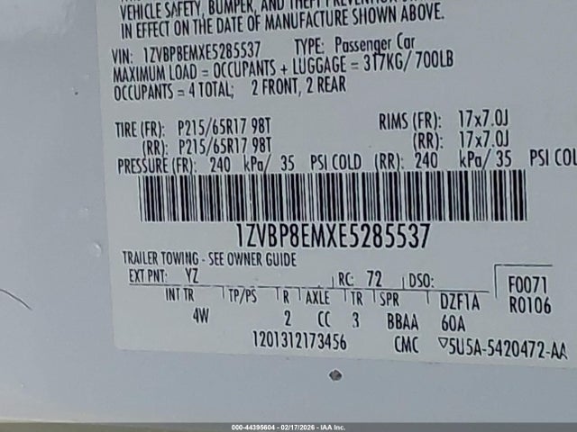 2014 FORD MUSTANG 1ZVBP8EMXE5285537 Photo 8