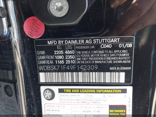 2009 MERCEDES-BENZ SL 550 WDBSK71F49F142309 Photo 8