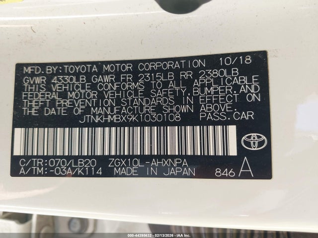 JTNKHMBX9K1030108 Toyota C-hr Limited