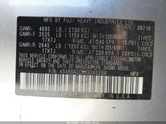 4S4BSACC9H3245254 Subaru Outback 2.5i Premium