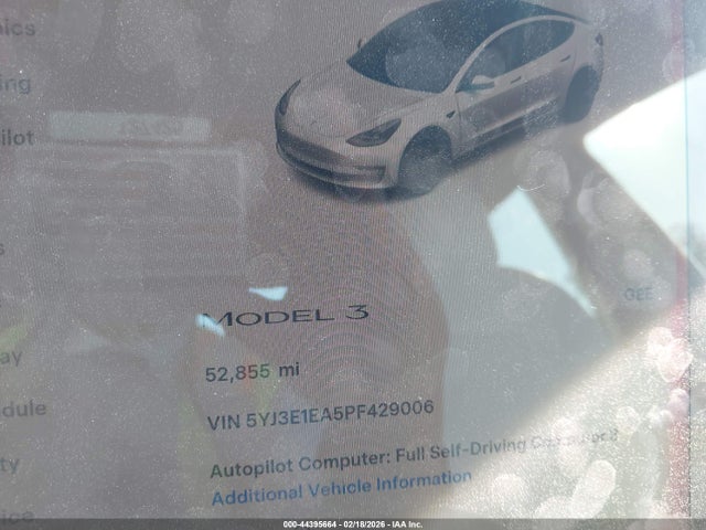 Продажа на аукционе авто 2023 Tesla Model 3 Rear-wheel Drive, vin: 5YJ3E1EA5PF429006, номер лота: 44395664