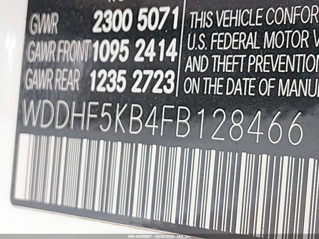 WDDHF5KB4FB128466 Mercedes-Benz E 350