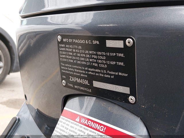 ZAPM459L8F5200120 Vespa Gts 300 Super