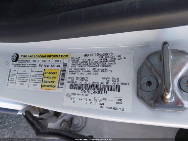 Ford Fusion Hybrid Se 2017 3FA6P0LU5HR386159 Image 9