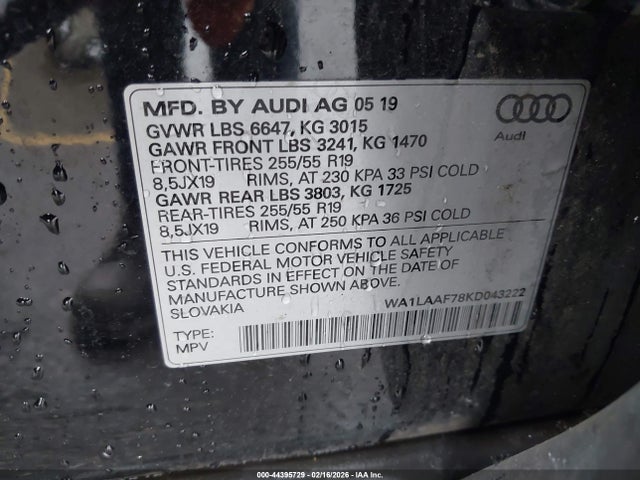 2019 AUDI Q7 WA1LAAF78KD043222 Photo 8