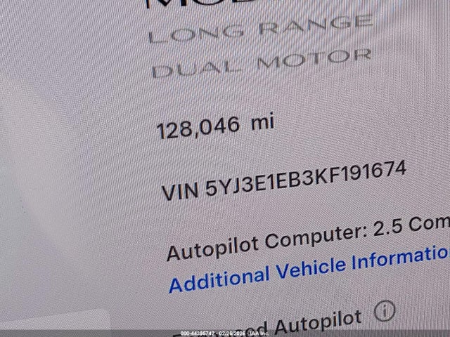 Aukcja sprzedaży 2019 Tesla Model 3 Long Range/performance, vin: 5YJ3E1EB3KF191674, numer aukcji: 44395742